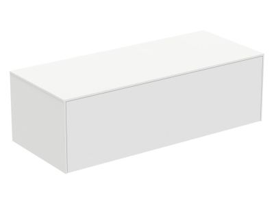 Dulap baza Ideal Standard Conca 120x50.5x37cm cu un sertar, alb mat/alb lucios