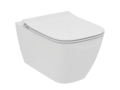 Set vas WC suspendat Ideal Standard I.life B Rimless si capac slim cu inchidere lenta