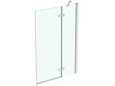 Paravan cada Ideal Standard I.life, element fix + element mobil, 100cm, orientare dreapta, profil crom
