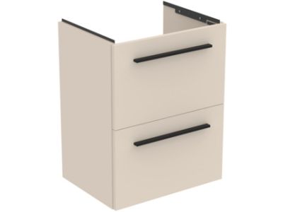 Dulap baza suspendat Ideal Standard i.life S cu doua sertare, 50cm, bej nisipiu mat