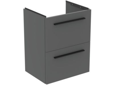 Dulap baza suspendat Ideal Standard i.life S cu doua sertare, 50cm, gri quartz mat