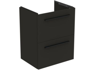 Dulap baza suspendat Ideal Standard i.life S cu doua sertare, 50cm, gri carbon mat