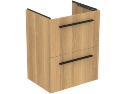 Dulap baza suspendat Ideal Standard i.life S cu doua sertare, 50cm, stejar natural
