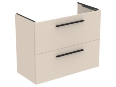 Dulap baza suspendat Ideal Standard i.life S cu doua sertare, 80cm, bej nisipiu mat