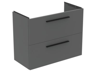 Dulap baza suspendat Ideal Standard i.life S cu doua sertare, 80cm, gri quartz mat