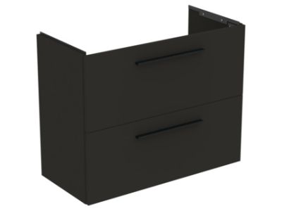Dulap baza suspendat Ideal Standard i.life S cu doua sertare, 80cm, gri carbon mat