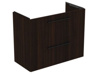 Dulap baza suspendat Ideal Standard i.life S cu doua sertare, 80cm, stejar cafeniu