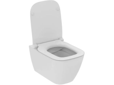 Set vas wc suspendat Ideal Standard i.life B Rimless+ si capac slim cu inchidere lenta, alb