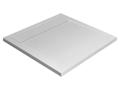 Cadita dus patrata slim Radaway Teos C 100x100x4cm, marmura, alb
