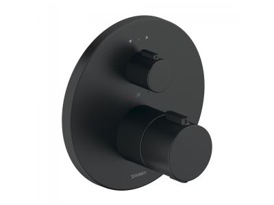 Baterie cada - dus termostatata Duravit Thermo montaj incastrat, necesita corp ingropat, negru mat