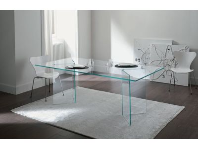 Masa Tonelli Design Bacco, design M. U., 180x90cm, h 73cm, sticla transparenta