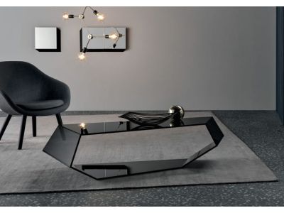 Masuta Tonelli Design Dekon 2, design Karim Rashid, 150x68cm, h36cm, sticla Fume