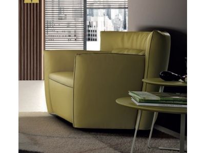 Fotoliu Gamma Tulip PNA, piele Club C032, HandMade in Italy