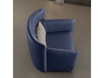 Fotoliu Gamma Tulip PNA, piele Zero Impact F303, HandMade in Italy