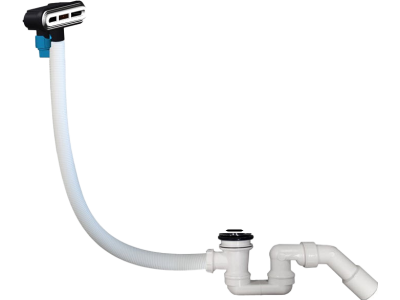 Sifon pentru cada Villeroy & Boch Loop & Friends, capac ventil si preaplin alb