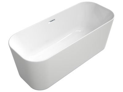 Cada freestanding Villeroy & Boch Finion 170x70cm, ventil click-clack crom, White Alpin