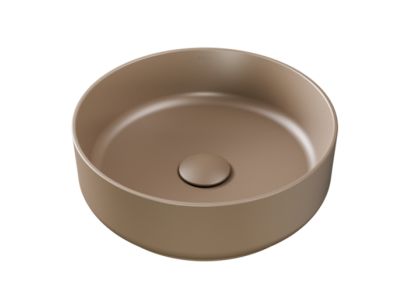 Lavoar tip bol Besco Clea Cera-Line d 34.5cm, fara orificiu baterie, fara preaplin, moka mat
