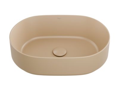 Lavoar tip bol Besco Lova Cera-Line 46x31cm, fara orificiu baterie, fara preaplin, mokka mat
