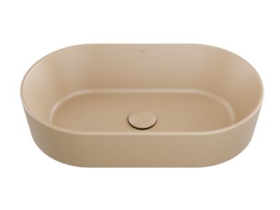Lavoar tip bol Besco Lova Cera-Line 53x31.5cm, fara orificiu baterie, fara preaplin, mokka mat