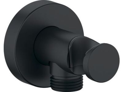Conector fixfit Duravit Shower Roound cu agatatoare de dus, negru mat