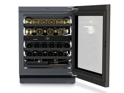 Vitrina de vinuri incorporabila sub blat Liebherr Vinidor Selection UWgbi 3682, 32 sticle, clasa E, SDB integrat