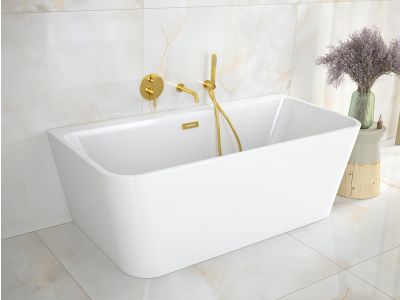 Cada freestanding Besco Varya 150x75cm, montare la perete, ventil si preaplin auriu