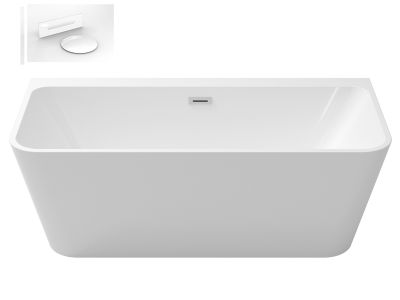 Cada freestanding Besco Varya 150x75cm, montare la perete, ventil si preaplin alb