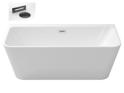 Cada freestanding Besco Varya 150x75cm, montare la perete, ventil si preaplin grafit