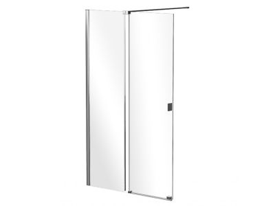 Cabina de dus walk-in Besco Vayo Chrome 90cm, cu parte culisanta, profile crom