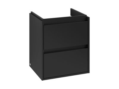 Dulap baza suspendat Villeroy & Boch Skyla cu 2 sertare, 522x596mm, Volcano Black
