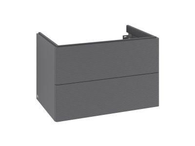 Dulap baza suspendat Villeroy & Boch Antao cu 2 sertare, 78.8x50.4cm, front texturat Anthracite Matt