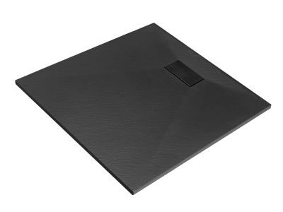 Cadita de dus Besco Vexo Black 80x80cm, sifon cu top cleaning, negru