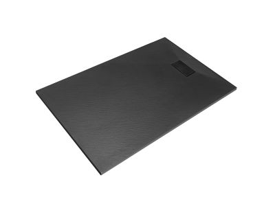 Cadita de dus Besco Vexo Black 100x80cm, sifon cu top cleaning, negru