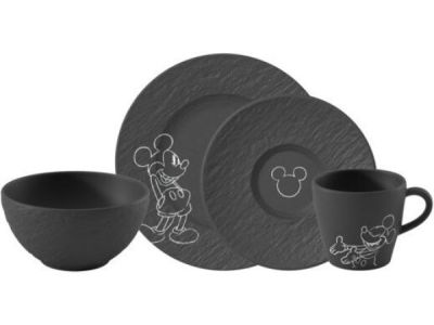 Set Villeroy & Boch Manufacture Disney Mickey Mouse Breakfast,  4 piese, negru