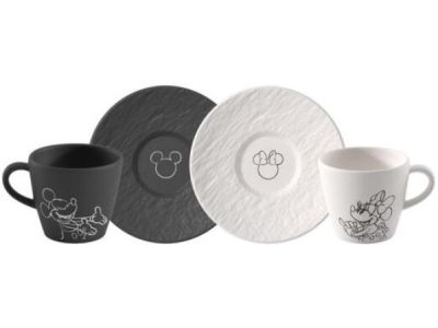 Set cesti si farfuriute espresso Villeroy & Boch Manufacture Disney Mickey Mouse, 4 piese