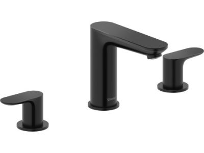 Baterie lavoar Duravit Wave din 3 elemente, ventil pop-up, negru mat