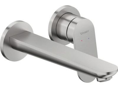 Baterie lavoar Duravit Wave din 2 elemente, de perete, necesita corp ingropat, inox periat