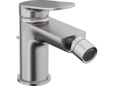 Baterie bideu Duravit Wave, ventil pop-up, inox periat