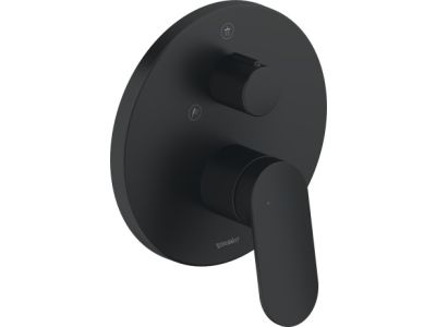 Baterie cada - dus Duravit Wave cu montaj incastrat, necesita corp ingropat, negru mat