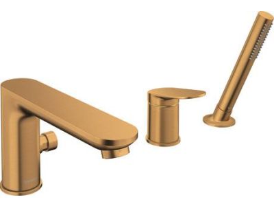 Baterie cada Duravit Wave din 3 elemente, montaj pe cada, bronz periat
