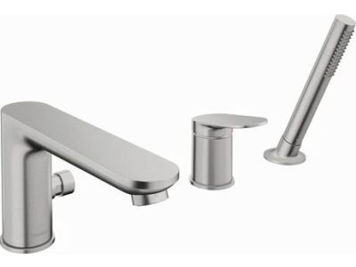 Baterie cada Duravit Wave din 3 elemente, montaj pe cada, inox periat
