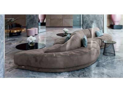 Canapea Gamma Wave 16 mirror, 457x205cm, tapiterie textila Charme 12, HandMade in Italy