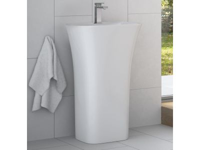 Lavoar free-standing Besco Assos S-Line 40x50x85cm, cu orificiu baterie