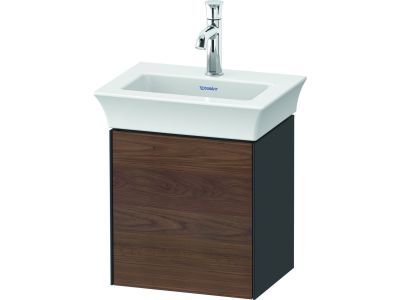 Set mobilier Duravit White Tulip cu lavoar 45cm si dulap baza cu 1 usa, American Walnut Solid Wood