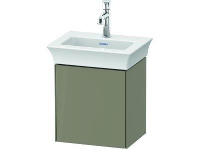 Dulap baza Duravit White Tulip cu 1 usa, pentru lavoar 45cm, Stone Grey High Gloss