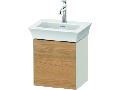 Set mobilier Duravit White Tulip cu lavoar 45cm si dulap baza cu 1 usa, Oak - Nordic White Satin Matt Lacquer