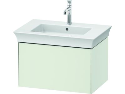 Set mobilier Duravit White Tulip cu lavoar 75cm, baterie lavoar M  si dulap baza cu 1 sertar, White Satin Matt Lacquer