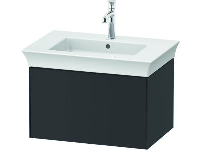 Set mobilier Duravit White Tulip cu lavoar 75cm, baterie lavoar M  si dulap baza cu 1 sertar, Graphite Satin Matt