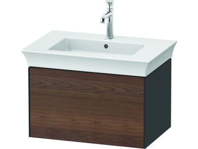 Set mobilier Duravit White Tulip cu lavoar 75cm, baterie lavoar M  si dulap baza cu 1 sertar, American Walnut Solid Wood