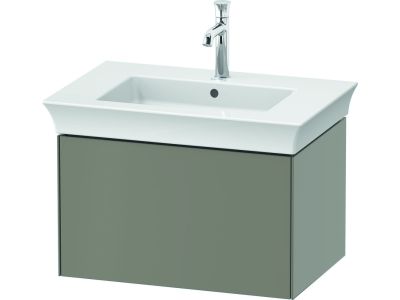 Dulap baza Duravit White Tulip cu 1 sertar, pentru lavoar 75cm, Stone Grey Satin Matt Lacquer
